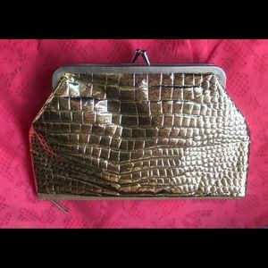 Unique Vintage Hand Clutch, zip & button closure